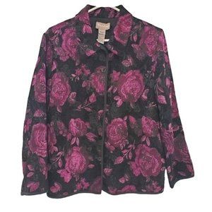 Tanjay Petites Floral Button Closure Blazer